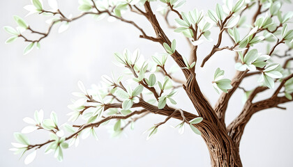 Obraz premium Paper tree 3d illustration , with white tonespng