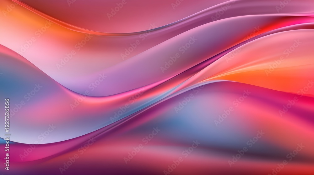 Poster abstract colorful waves blending smoothly, creating a vibrant and dynamic background for design