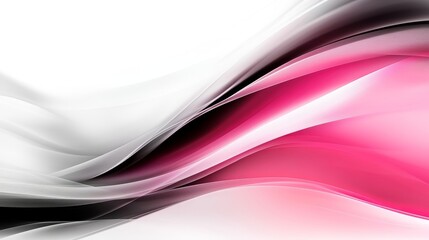 Naklejka premium Abstract flowing waves in shades of pink, black, and white creating a dynamic visual effect
