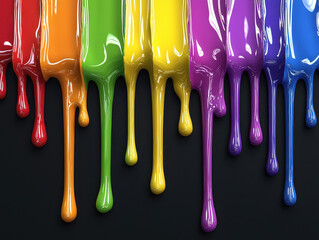Uniquely artistic progress bar filled with realistic dripping paint in vibrant colors