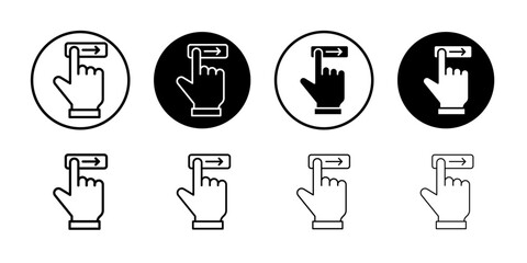 Swipe right icon linear logo isolated