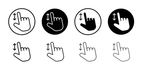 Swipe up and down icon linear logo isolated