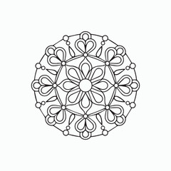 simple mandala coloring book page, mandala ornaments vector illustration