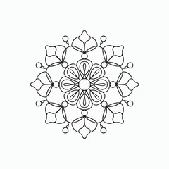 simple mandala coloring book page, mandala ornaments vector illustration