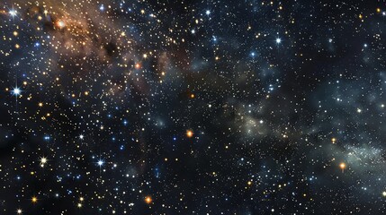 A dark starry sky with streaks of cloud-like gas.