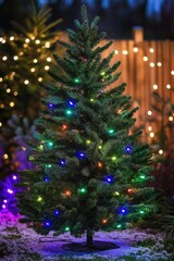 Small Christmas Tree Lit Up