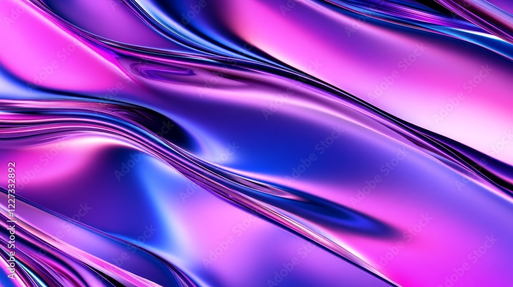 Poster abstract colorful waves of pink and blue creating a dynamic flow, suitable for digital backgrounds