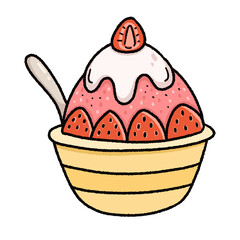 Cute cartoon ice cream . Kawaii ice cream
