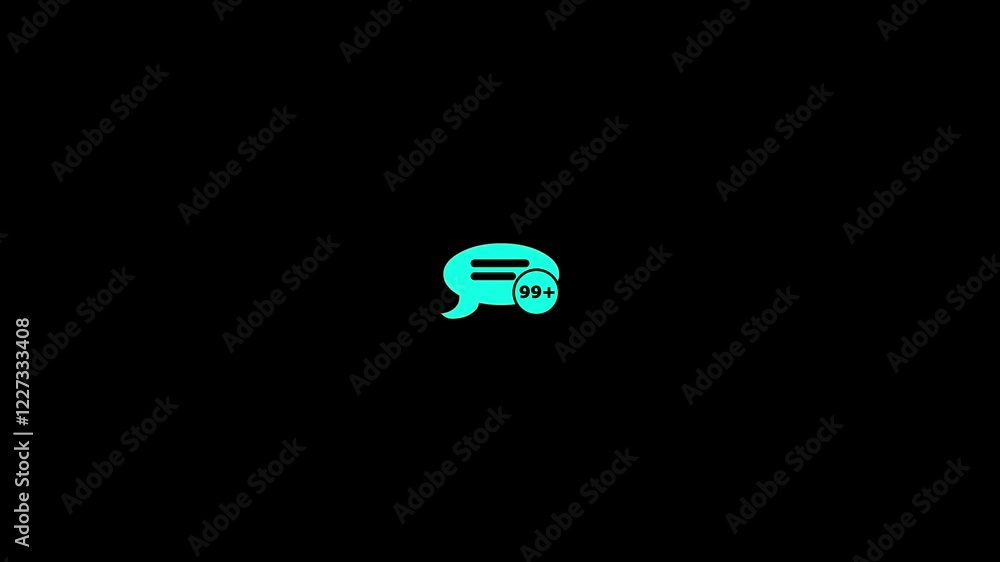 Poster animation of receiving 99+ emails in email box. animation of isolated mail inbox notification.