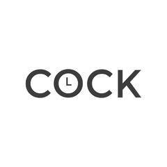 Clock text vector logo design