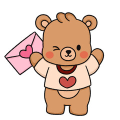Cute Cartoon Teddy Bear. valentine