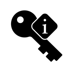 Icon a key information, isolated against a clean background.