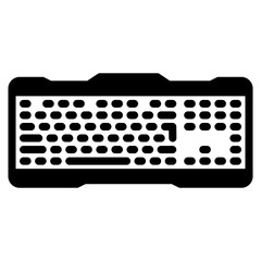 gaming keyboard icon in semi solid style on white background