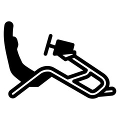 racing simulator icon in semi solid style on white background