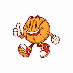 nergetic and Playful Cartoon Basket Mascot, Fun and Friendly Character with a Big Smile, Cute and Quirky Icon for Sports, Grocery, and Outdoor Activity Branding