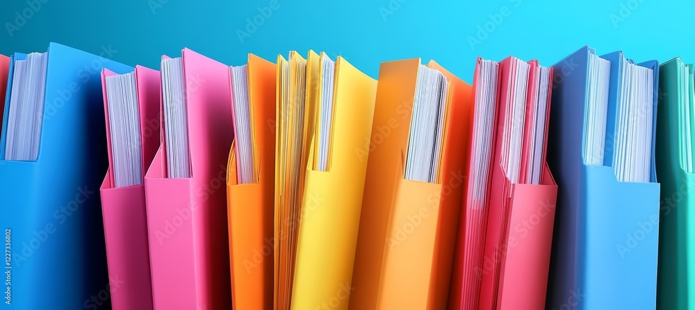 Aufkleber colorful document map archive. business company finance data. generative ai technology.
