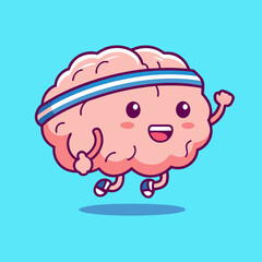 Fun and Lively Cartoon Brain Mascot, Smart and Playful Character with a Big Smile, Cute and Friendly Intelligence Icon for Education, Learning, and Creativity Branding