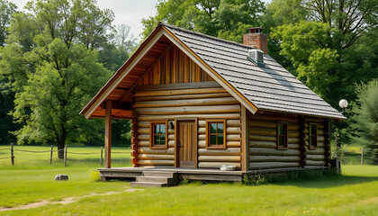 Cutout of an isolated wooden house in a rural area  with the transparent png , with white tonespng