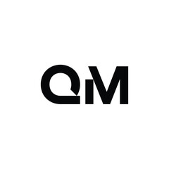 QM monogram logo design letter text name symbol monochrome logotype alphabet character simple logo