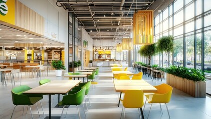 Modern Food Court Design: Bright, Spacious, and Inviting