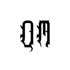 QM monogram logo design letter text name symbol monochrome logotype alphabet character simple logo