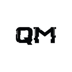 QM monogram logo design letter text name symbol monochrome logotype alphabet character simple logo