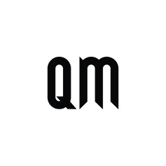 QM monogram logo design letter text name symbol monochrome logotype alphabet character simple logo