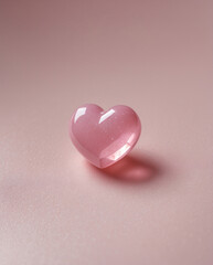 Shimmering Smooth Heart Shaped Pink Glass on a Light Pink Background wallpaper aesthetic for romantic post inspiration