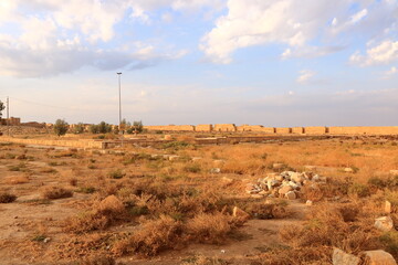 Hatra, Iraq, entrance area of the ancient city in Upper Mesopotamia located in present-day eastern...