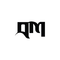QM monogram logo design letter text name symbol monochrome logotype alphabet character simple logo