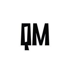 Obraz premium QM monogram logo design letter text name symbol monochrome logotype alphabet character simple logo