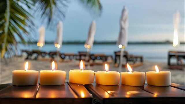 still life of candles ina  spa center
