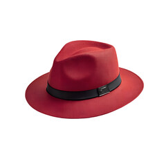 Stylish Red hat isolated on white or transparent background 