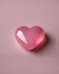 Elegant Pink Smooth Heart Shaped Glass on a Vibrant Pink Background wallpaper aesthetic for romantic post inspiration