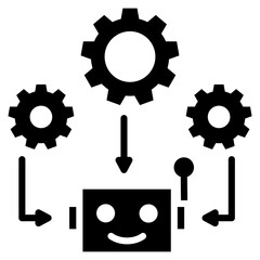 Robot Integration Glyph Icon
