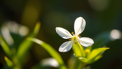 Fototapeta premium Close up little white flower in nature , with white tonespng