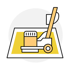 Floor Waxing icon. Mop and Wax Representing Shiny Floors