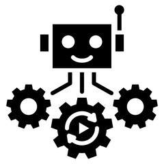 Robotic Process Automation Glyph Icon