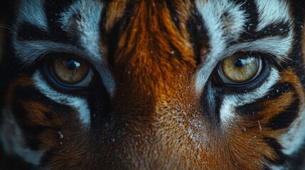 Intense Gaze of a Majestic Tiger Revealing the Power and Beauty of the Wild with a Striking close-up portrait