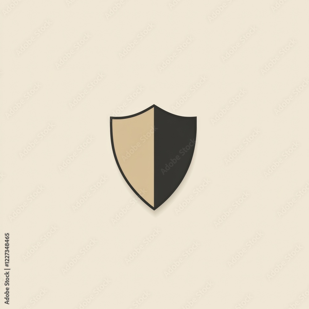 Poster Modern shield design featuring contrasting colors suitable for branding and thematic elements in digital graphics. Generative AI