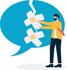 Social media illustration, business concept, web design

