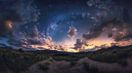 Night Sky Over Dirt Road