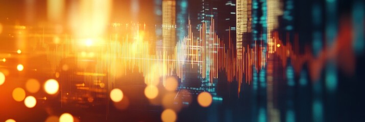 Obraz premium Abstract Digital Data Stream: Vibrant Waves of Information