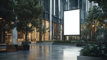 Blank urban advertising screen on the side of a modern building, offering a perfect space for dynamic visuals.