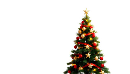 Fototapeta premium Christmas Tree Background with Copy Space , with white tonespng