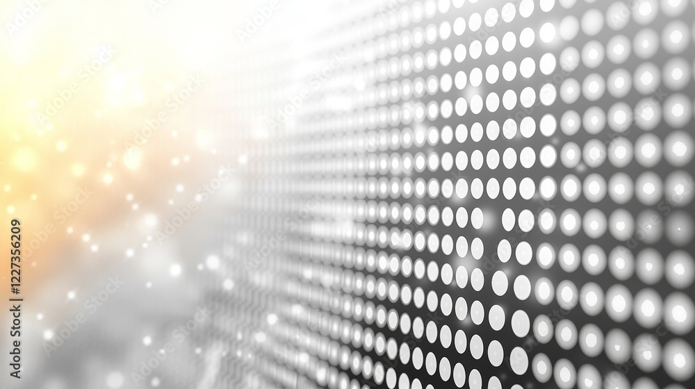 Poster white gray wave light texture background featuring dots, symbolizing abstract big data digital conce