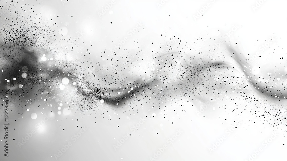 Aufkleber dot white gray wave light technology texture background. abstract big data digital concept. 3d rende