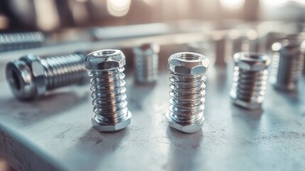 Fully threaded metric stainless steel hex socket head cap screws and Allen bolts displayed on a white table.