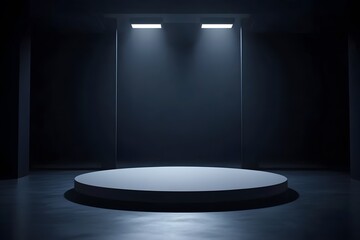 empty stage with spotlights