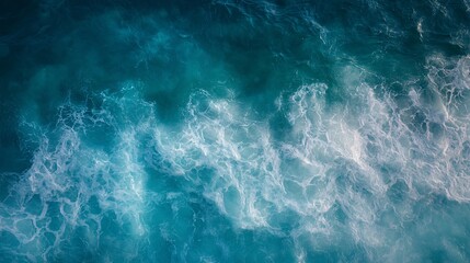 Fototapeta premium Aerial View of Turquoise Waters and Abstract Landscape, Coastal Scene with Clear Blue Waters, Capturing Scenic Beauty of Seaside Shoreline, Natural Patterns and Textures in Nature